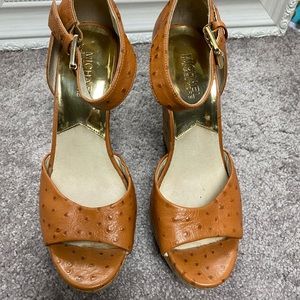 Michael Kors Ostrich Leather Wedges